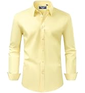 Alimens & Gentle Men's Dress Shirt Regular Fit Stretch Stain Shield Long Sleeve Solid Business We...