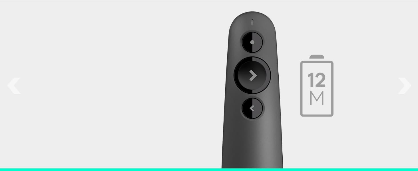 R500s Laser Presentation Remote, Bluetooth, USB-A Receiver, Presentation Clicker with Laser Pointer