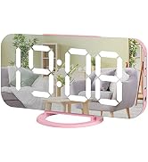 Miowachi Digital Alarm Clock,Large Mirrored LED Clock,Snooze,2 USB Charger Ports Desk Alarm Clock...