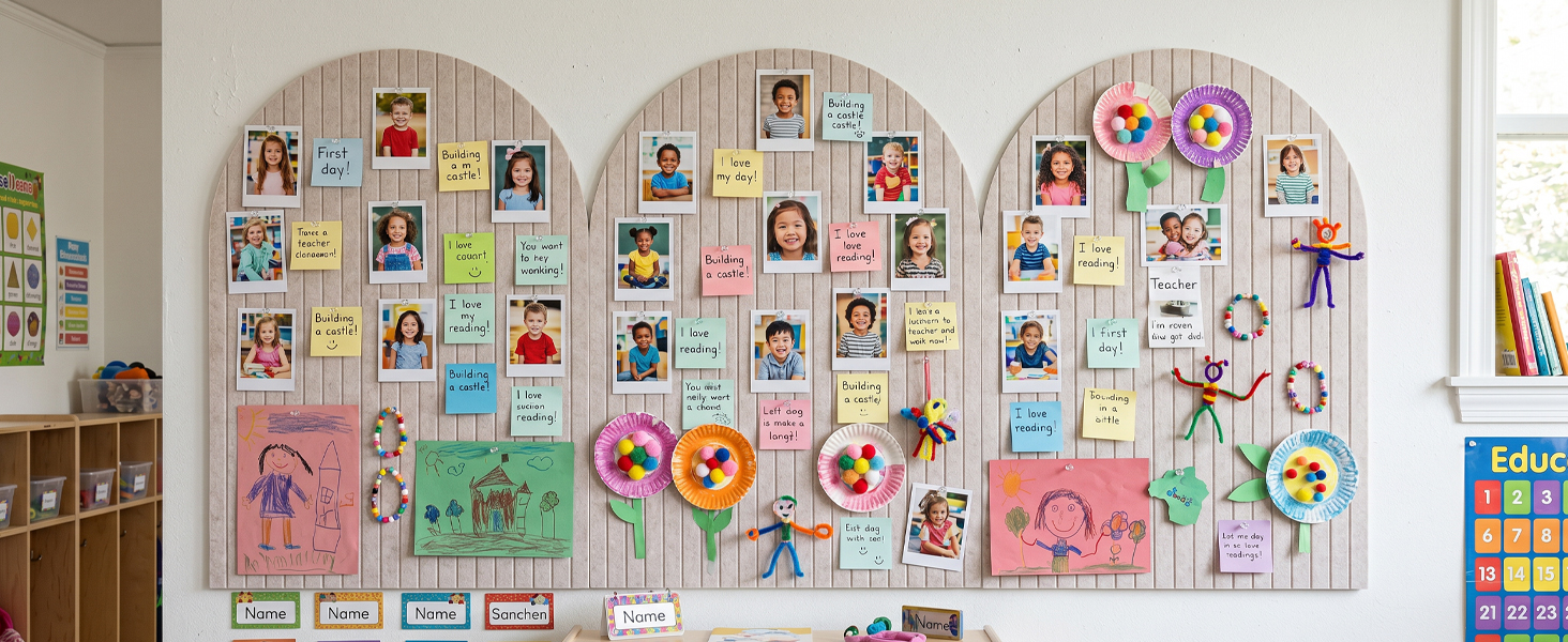 Large Arched Felt Bulletin Board