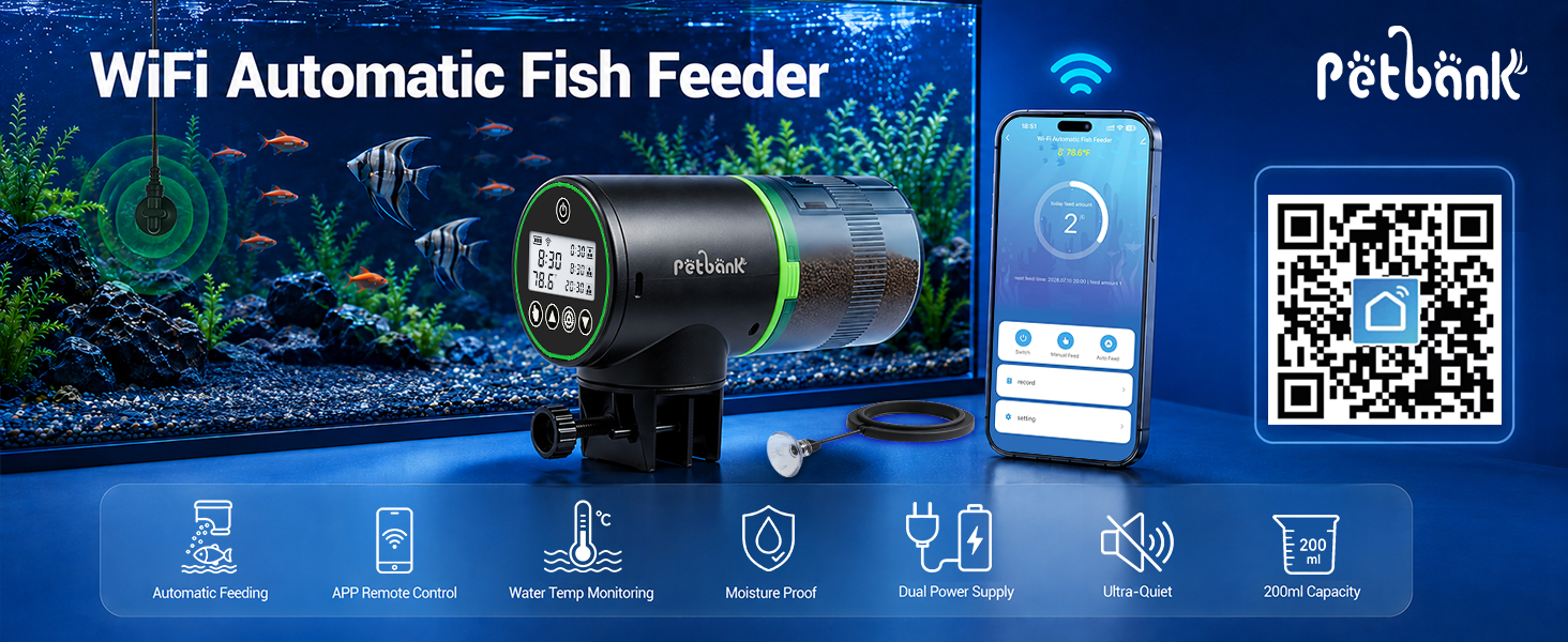 Petbank WiFi Automatic Fish Feeder