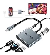 Guermok 5-in-1 USB-C Hub, Switch 2 Travel Dock, USBC to HDMI 4K@60Hz Display, PD 100W, 2×USB-A 3....