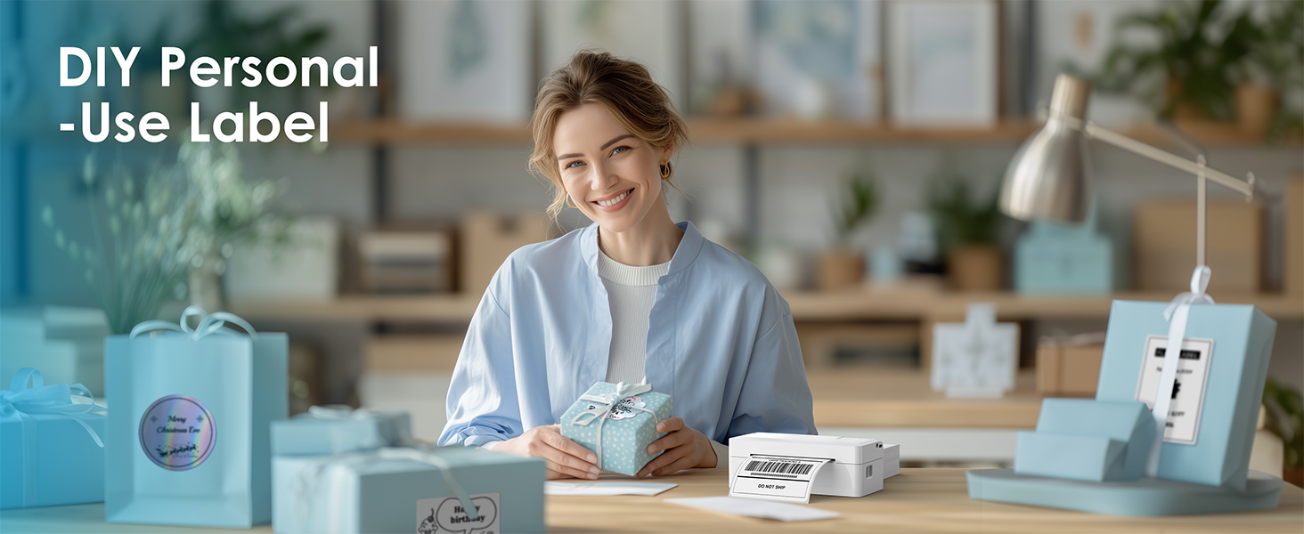 Bluetooth Thermal Shipping Label Printer, 4x6 Wireless Thermal Address Label