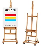 MEEDEN H-Frame Easel 75" to 146"H, Hold Canvas to 93", Solid Beech Wood Easel, Studio Easel for P...