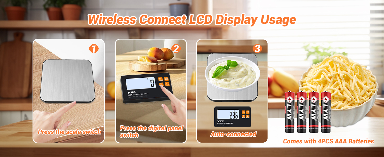 Wireless Kitchen Scale with Remote Display