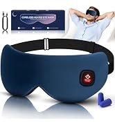 Cordless Heated Eye Mask for Dry Eyes, Blocking Light Sleeping Mask Warm Eye Compresses Electric ...