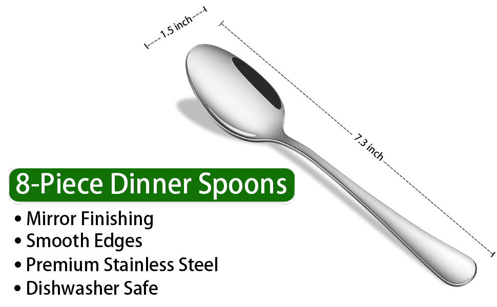 8 Pieces of dinner spoons