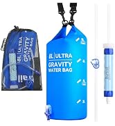 Burtrail 8L Camping Water Filtration System, Protable Gravity Water Filter System Survival for Ca...