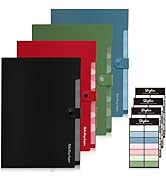SKYDUE 8 Pockets Accordion File Organizer, Expanding File Folders, Portable Document Paper Organi...