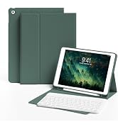 SQQSOOZ Keyboard Case for iPad 9th Generation 10.2 Inch 2021 with Pencil Holder, Soft TPU Back, M...