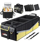 Oasser Trunk Organizer with Cooler Bag 95L, Bearing 110lb No Deformation, Collapsible with Multi ...