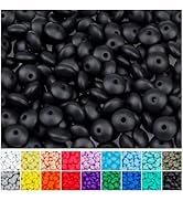 180PCS FIVEIZERO Silicone Lentil Beads, 12mm Silicone Abacus Focal Beads Bulk Colorful DIY Loose ...
