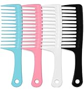 4PCS Wide Tooth Comb, Large Hair Detangling Comb Styling Comb, Professional Women Hair Care Handg...