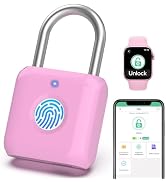 Fingerprint Padlock,Smart Padlock with APP Unlock,Fingerprint Locker Lock,USB Rechargeable for Gy...