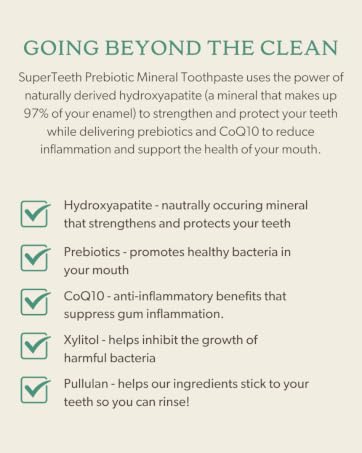 superteeth prebiotic toothpaste, mineral
