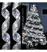 Dailyart Christmas Tree Ribbon Lights 2 Pack Total 100LED Fairy Lights Battery Operated & USB Pow...