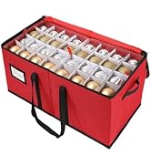Sattiyrch Christmas Ornament Storage Box, 8 Trays with Customizable Dividers, Canvas,Dust-Proof, ...