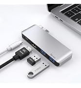4-in-2 USB C Hub Adapter with 4K HDMI Compatible with MacBook Neo Pro Air | Sleek aluminum materi...