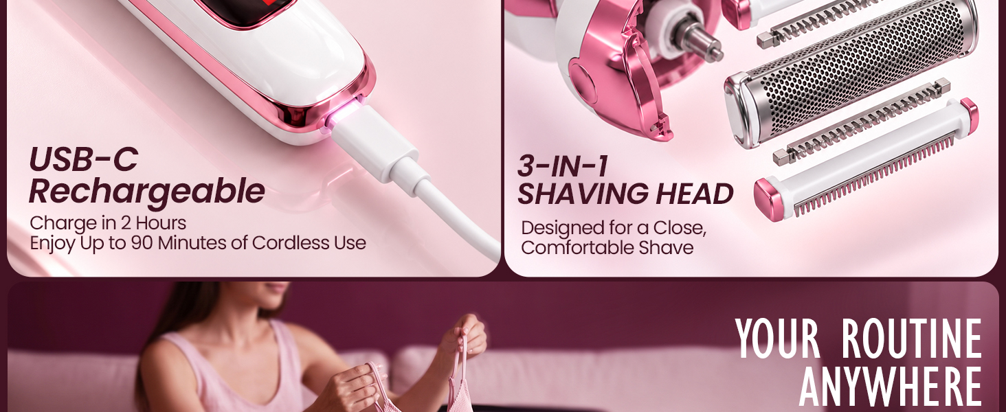 Beanify Wet & Dry Electric Razor for Women Men