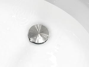 KENES Brushed Nickel Bathroom Sink Drain Stopper Pop up Sink Drain with Overflow