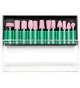 Nail Art Drill Bits Set - 12 Shapes Abrasive Mounted Stone,3/32" Shank Head Electric Grinding Man...