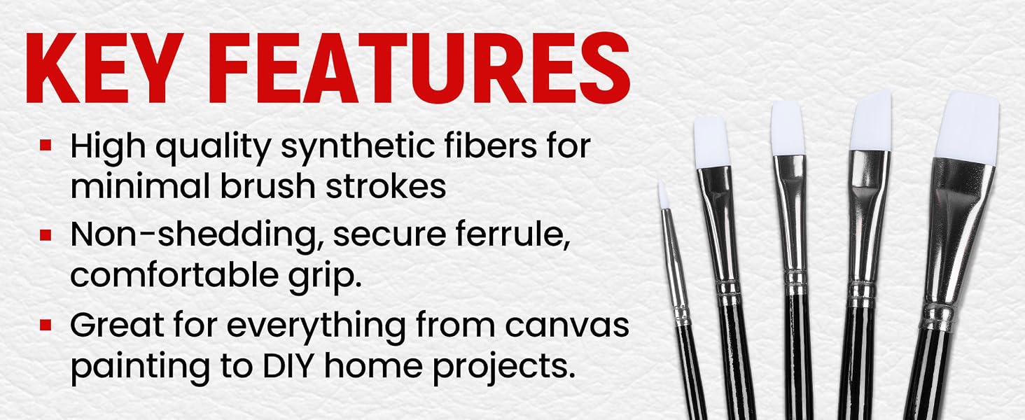 Angelus paint brush set, synthetic brushes, acrylic painting tools, leather painting brushes