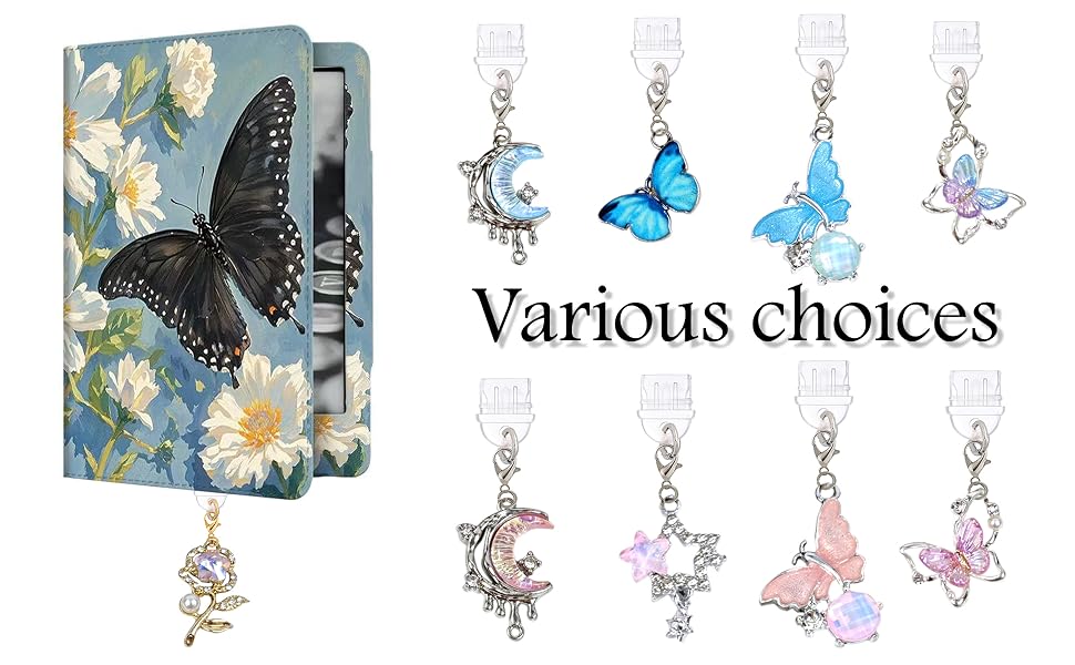 Stylish Type-C Dust Plug Charms – Cute Butterfly, Moon & Star Designs