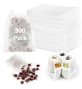 300 Pcs Disposable Tea Bags for Loose Leaf Tea, Natural Corn Fiber Food-grade Tea Filter Sachets ...