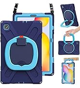BRAECN Galaxy Tab S6 Lite 10.4 Case, Rugged Heavy Duty Silicone Case with Kickstand, Shoulder Str...