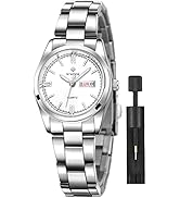 Women's Silver Stainless Steel Band Wrist Watches Fashion Quartz Analog Watch Ladies Dress Watch