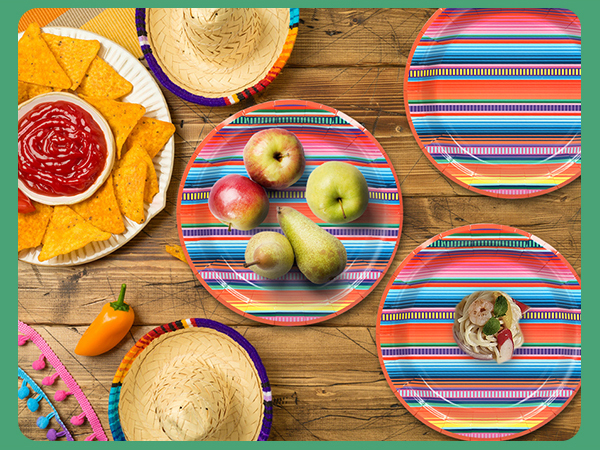 Mexican Serape Fiesta Paper Plates