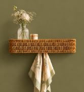 Cantalop Handwoven Rattan Coat Rack Wall Mount with Shelf, 5 Hidden Hooks for Entryway, Modern Ja...