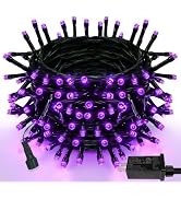 Purple Halloween Lights String Outdoor Plug In 78 FT 240 LED | 8 Modes, IP44 Waterproof, Black Wi...