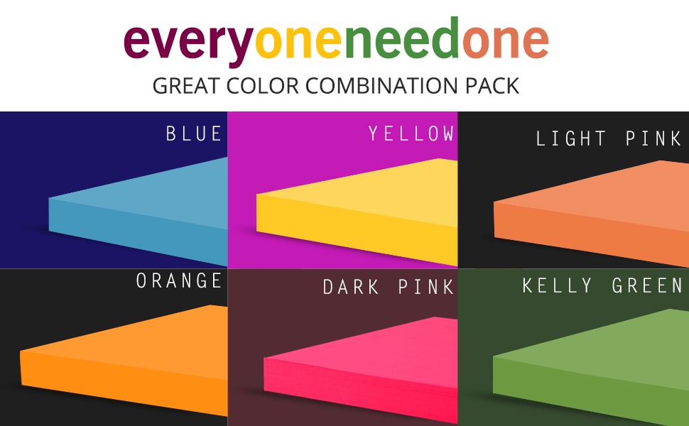 6 Color Sticky Pads - Blue, Pink, Yellow, Orange, Rose, Green