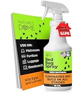Nature's Dome Bed Bug Spray 16 Oz | 100% Natural Mite Killer Destroys Eggs for Indoor Use | Eco-F...