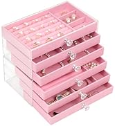 FADACHY Jewelry Organizer - Acrylic Clear Jewelry Box for Girls/Women, Jewelry Holder Organizer w...