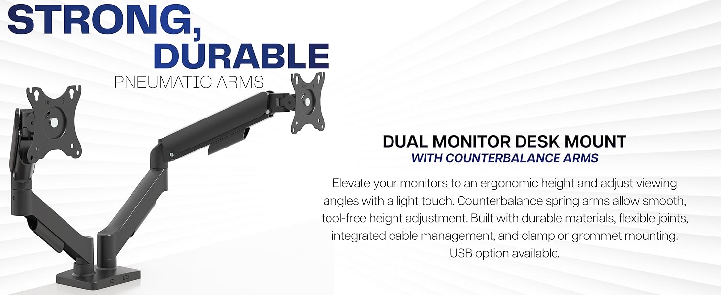 Dual Monitor Counterbalance Desk Mount