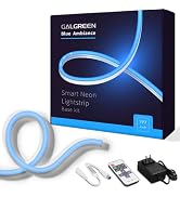 Galgreen Neon Rope Lights, 16.4ft Rope Lights with Dimmable Remote and Adapter, Waterproof Flexib...