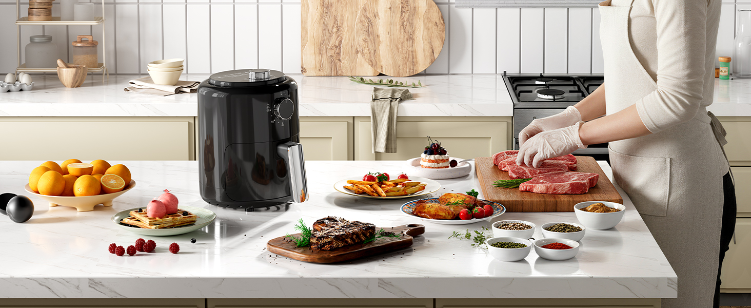 small air fryer small airfryer mini air fryer oven compact air fryer 2 people air fryer basket black