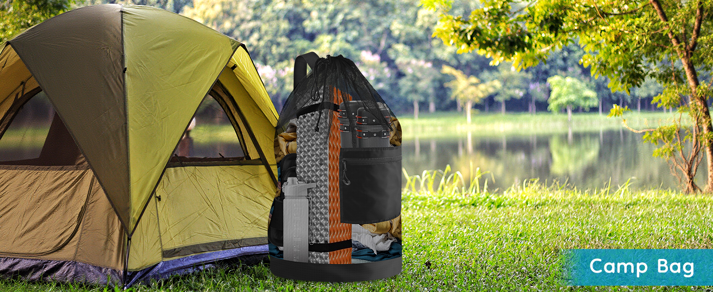 mesh beach bag beach drawstring backpack pool bag swim bag toy storage seashell rock collecting bag