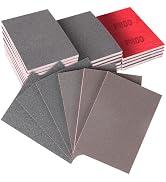 12-Pack 3x4 Inch Sanding Sponge Set (180-1000 Grit) - 6-Grit Hook & Loop Foam Pads for Full-Stage...