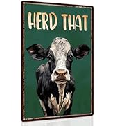 Piemow Funny Cow Bathroom Metal Sign Vintage Herd That Toilet Washroom Wall Decor Unique Retro Po...