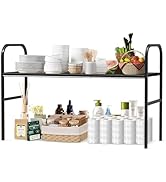 HADWER Expandable 2-Tier Under Sink Organizer, 8 Removable Plastic Boards, Tool-Free Installation...
