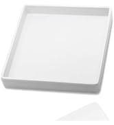 VCREATC Small Square Serving Tray (5.9 inch), Durable White Tray for Desserts & Organization, Lig...