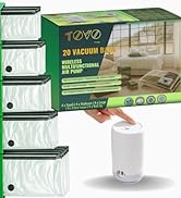 TOVO PRIME 20 Vacuum Storage Bags + USB C Rechargeable Electric Air Pump | Space Saver Compressio...