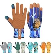 SLARMOR Leather-Gardening-Gloves for Women -Thorn-Proof Work-Gloves for Weeding, Digging, Plantin...