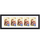 RPJC Solid Wood Collage Picture frames 5 Opening 4x6 Photos with Mat or 8x24 Without Mat for Wall...