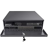 16 Gauge Heavy Duty DVR/NVR Security Lock Box with Cooling Fan – 21” x 21” x 8” (Black) – Wall or...