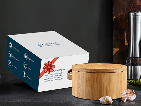 Bamboo Salt and Pepper Bowl Box