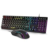 Gaming Keyboard and Mouse,RaceGT USB Backlit 104 Keys Wired Keyboard Gaming Mechanical Feeling ,7...